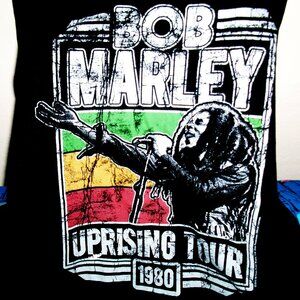 bob marley uprising tour 1980 L reggae tee - rasta jamming exodus legend rock